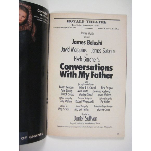Conversations with My Father Playbill James Belushi February 1993 Margulies - Picture 3 of 7